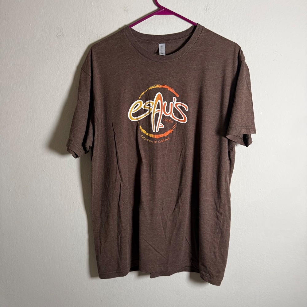 Esau's Cafe Carpinteria California Next Level Graphic T-Shirt Mens XL Brown Surf
